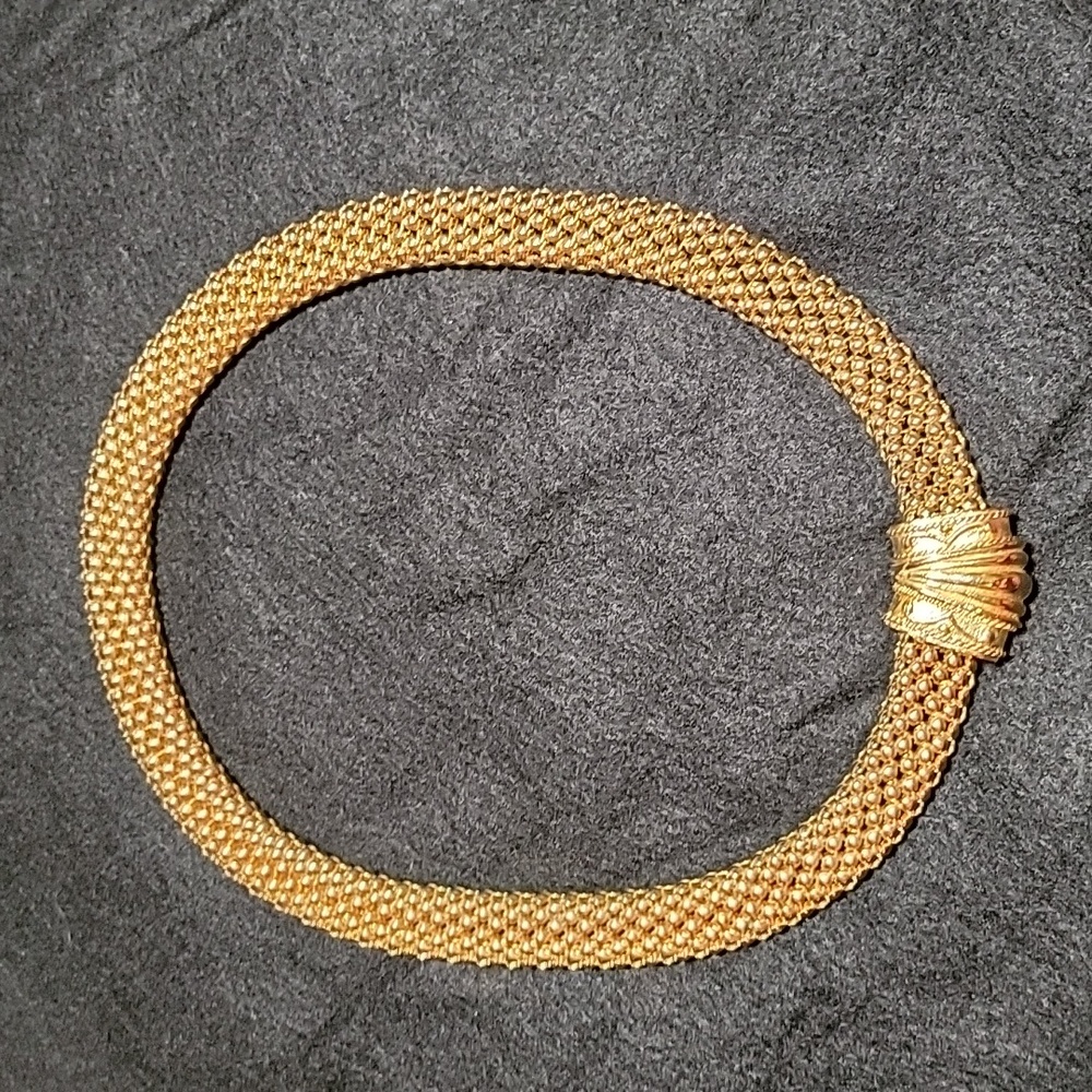 Gold Choker - Mesh Chain MAGNETIC Front Lock Clasp